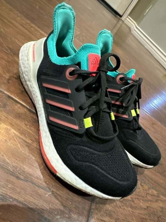 Adidas Ultraboost 21 Parley Running Shoes Black Teal Pink